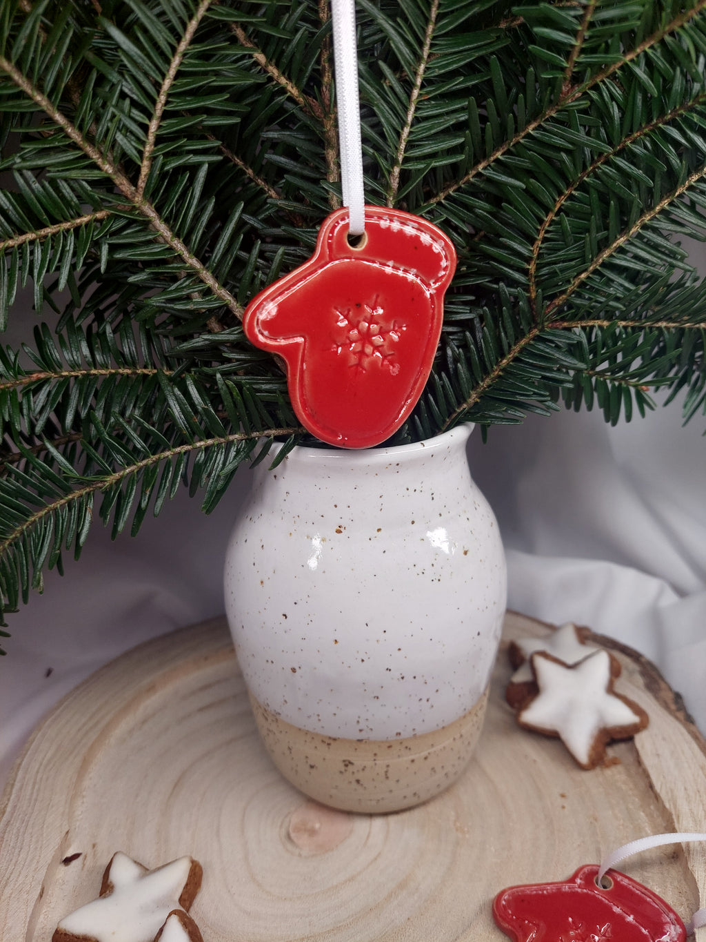 Handschuh Baumschmuck - rot