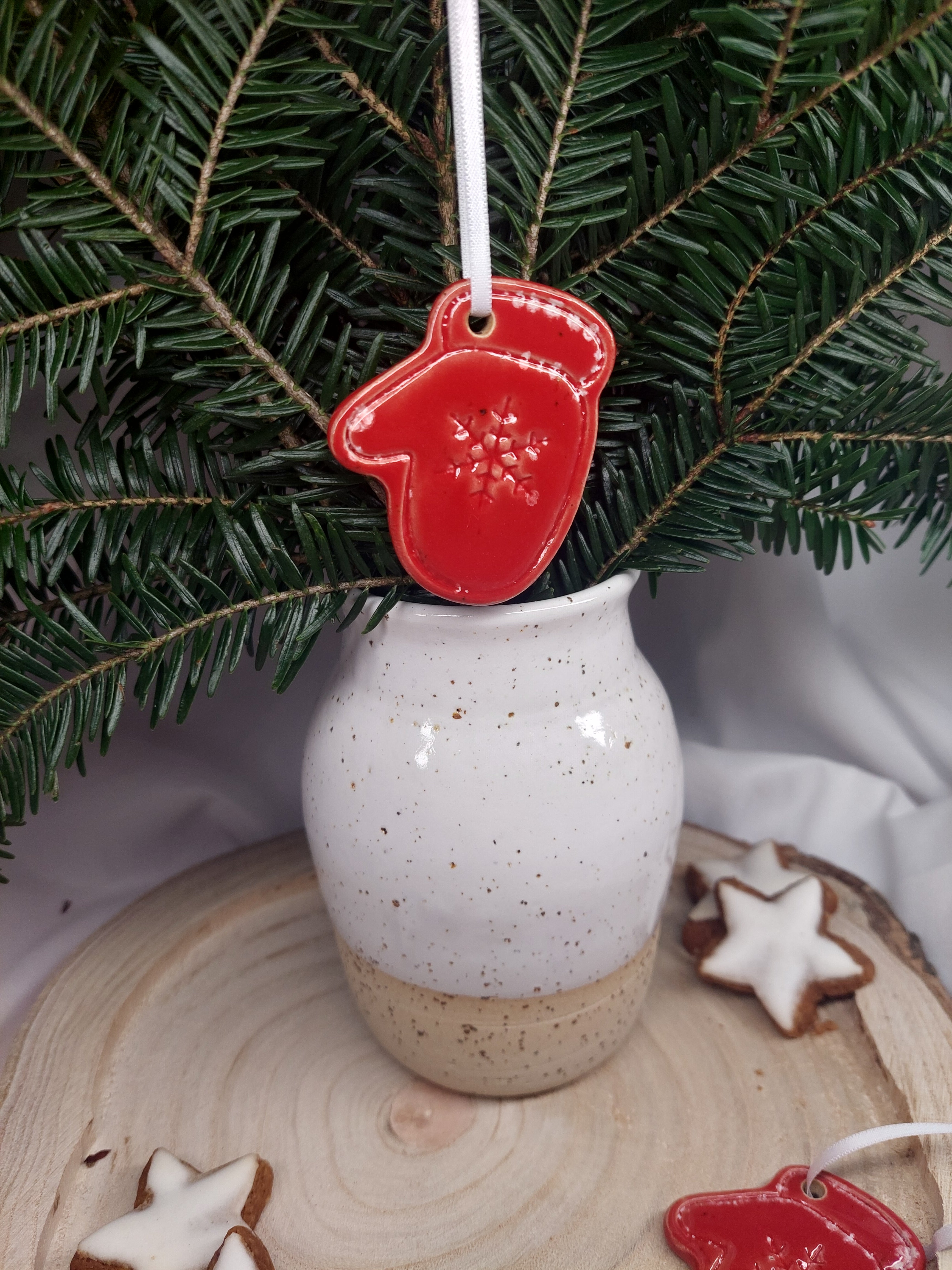 Handschuh Baumschmuck - rot