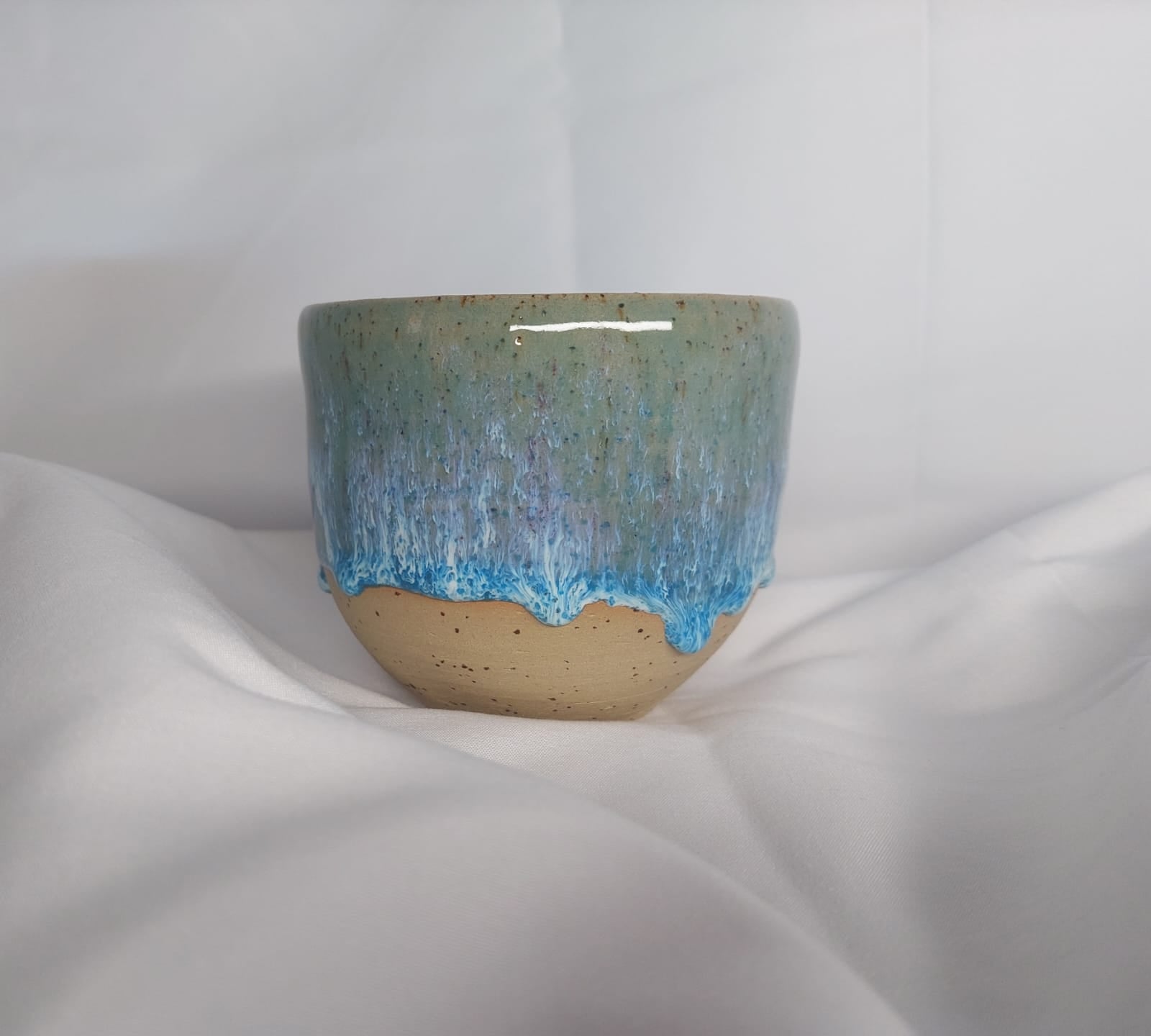 Handgefertigte Keramik Becher - Ozean Glasur