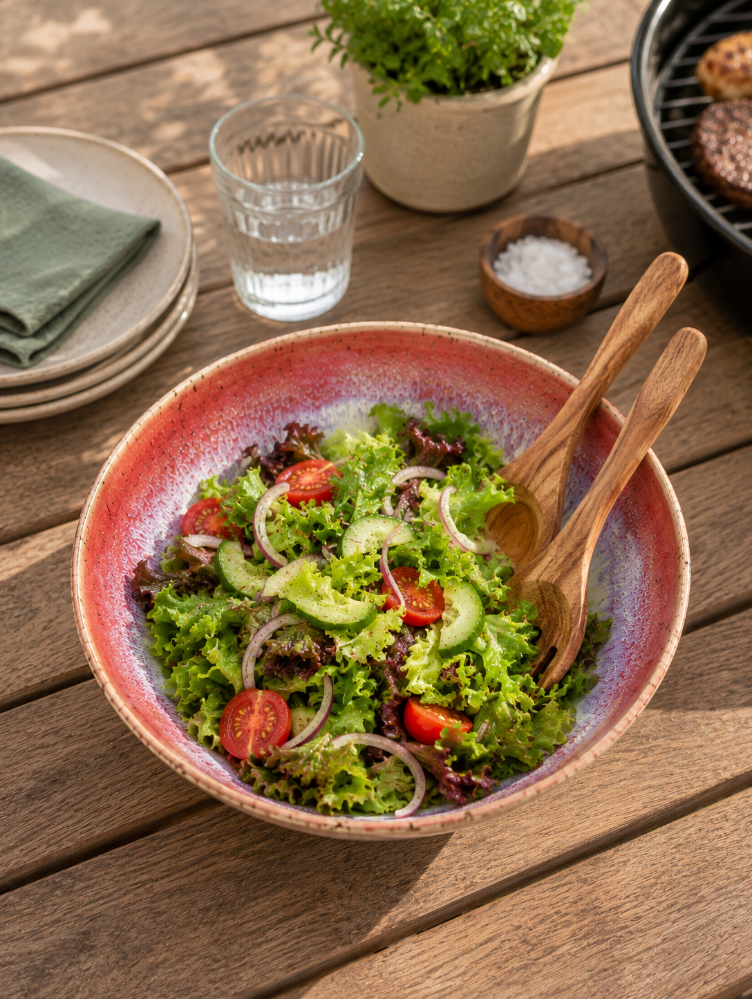Salat Schüssel Rosarot