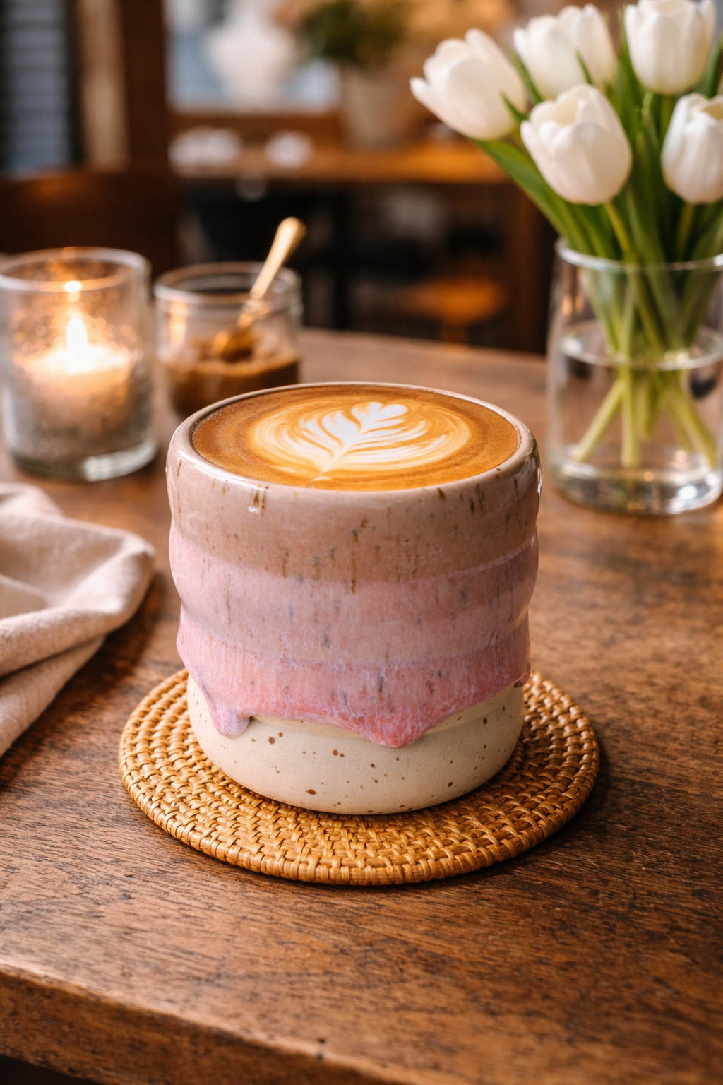 Rose Drip Bubble Becher