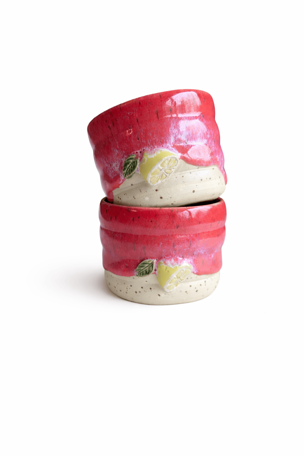 Zitronen Bubble Becher Rosa-rot